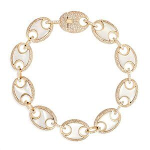 Ethereal 14K (or 18k upon request) Yellow Gold Link Diamond Bracelet